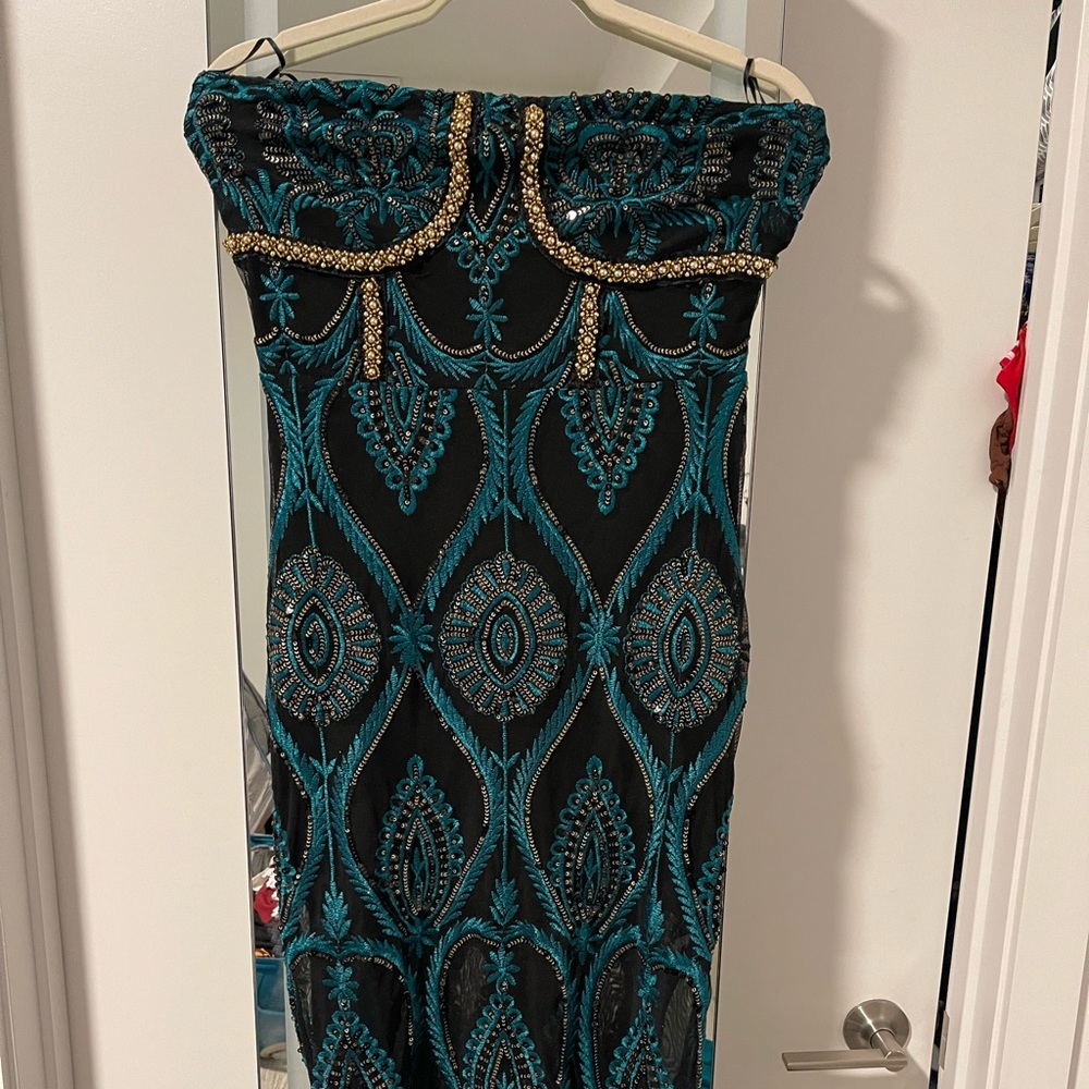 Peacock midi dress